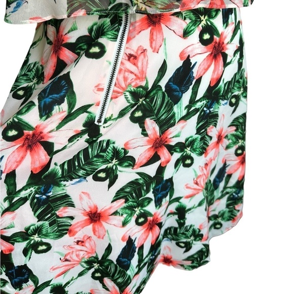 NWT Vince Camuto Floral Tropical Rain Ultra White Popover Flared Overlay… - Picture 10 of 17